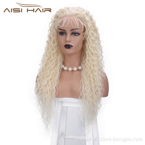 Lace Frontal Wig Deep Wave Long Wavy Blonde Wig Afro Kinky Curly Cosplay For Black Women Front Lace Hair Wigs